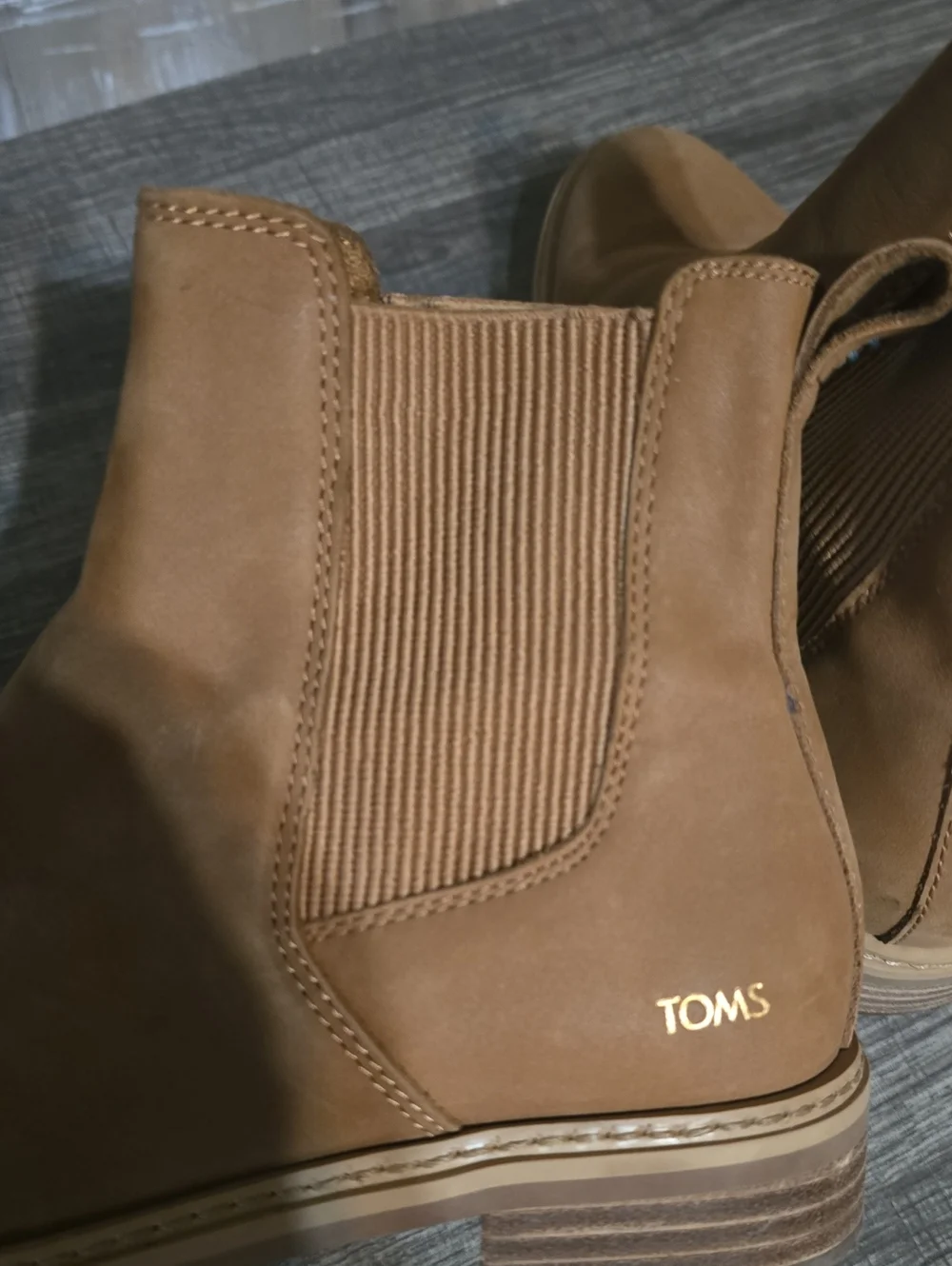 Women Toms Boots in Tan - Classic Slip-On Style